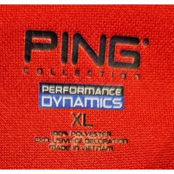 Ping Polo XL Men's Performance Dynamics Striped Red & Black Polyester Golf Wear - Picture 4 of 11